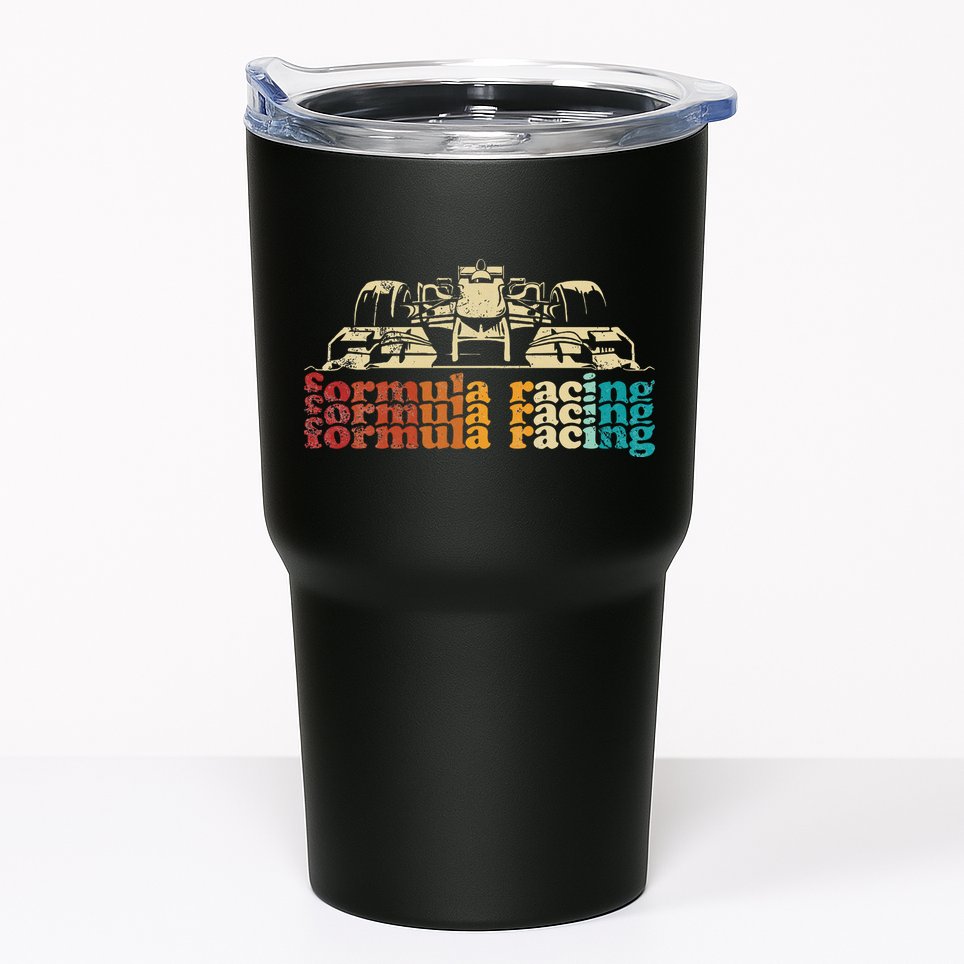 Retro Vintage Formula Racing Silhouette Race Car Lovers Fan Tumbler