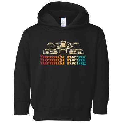 Retro Vintage Formula Racing Silhouette Race Car Lovers Fan Toddler Hoodie