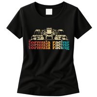 Retro Vintage Formula Racing Silhouette Race Car Lovers Fan Womens T-Shirt