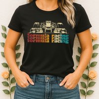 Retro Vintage Formula Racing Silhouette Race Car Lovers Fan Womens T-Shirt