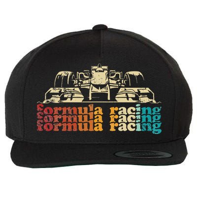 Retro Vintage Formula Racing Silhouette Race Car Lovers Fan Wool Snapback Cap