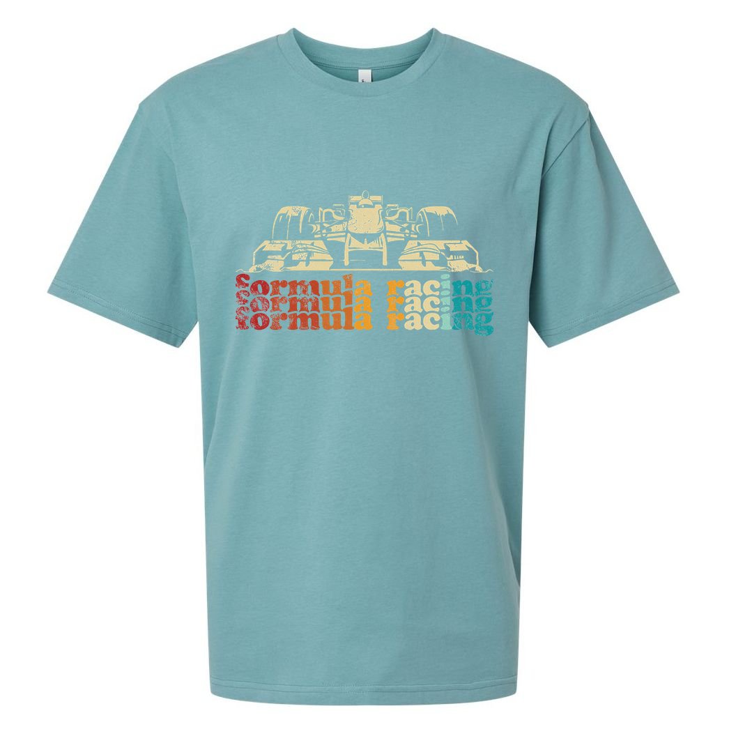 Retro Vintage Formula Racing Silhouette Race Car Lovers Fan Sueded Cloud Jersey T-Shirt