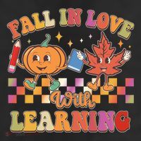 Retro Vintage Fall In Love With Learning 7 Panel Mesh Trucker Snapback Hat