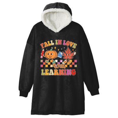 Retro Vintage Fall In Love With Learning Hooded Wearable Blanket