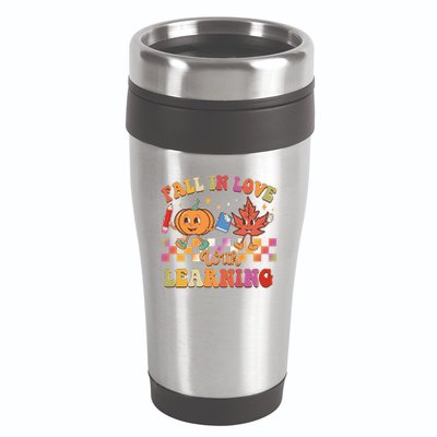 Retro Vintage Fall In Love With Learning 16oz Travel Tumbler