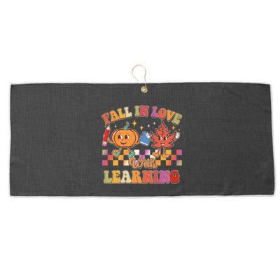 Retro Vintage Fall In Love With Learning Large Microfiber Waffle Golf Towel