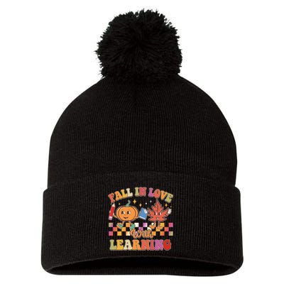 Retro Vintage Fall In Love With Learning Pom Pom 12in Knit Beanie