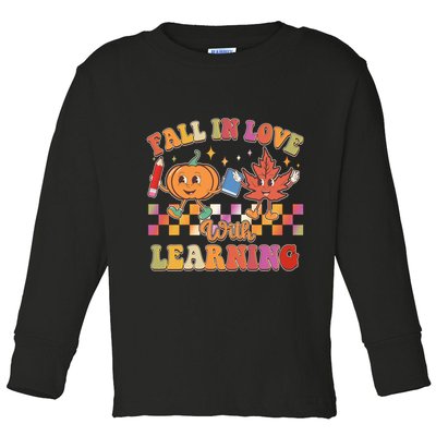 Retro Vintage Fall In Love With Learning Toddler Long Sleeve Shirt