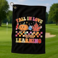 Retro Vintage Fall In Love With Learning Golf Towel
