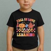 Retro Vintage Fall In Love With Learning Toddler T-Shirt