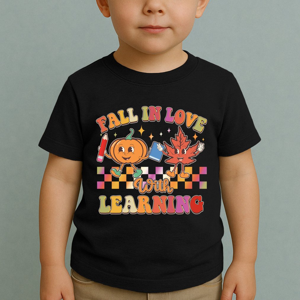 Retro Vintage Fall In Love With Learning Toddler T-Shirt