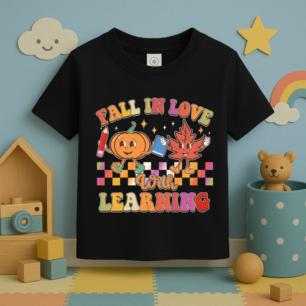Retro Vintage Fall In Love With Learning Toddler T-Shirt