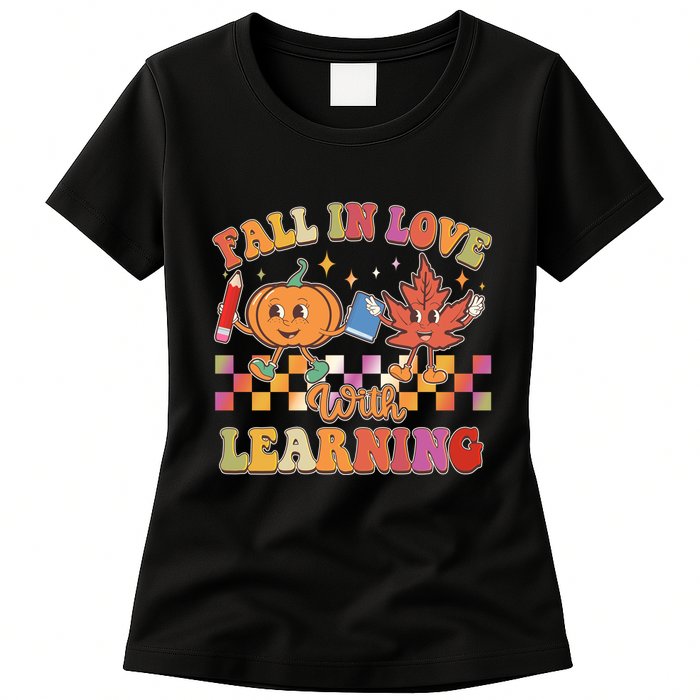 Retro Vintage Fall In Love With Learning Womens T-Shirt