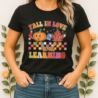 Retro Vintage Fall In Love With Learning Womens T-Shirt