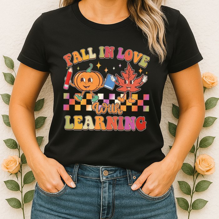 Retro Vintage Fall In Love With Learning Womens T-Shirt