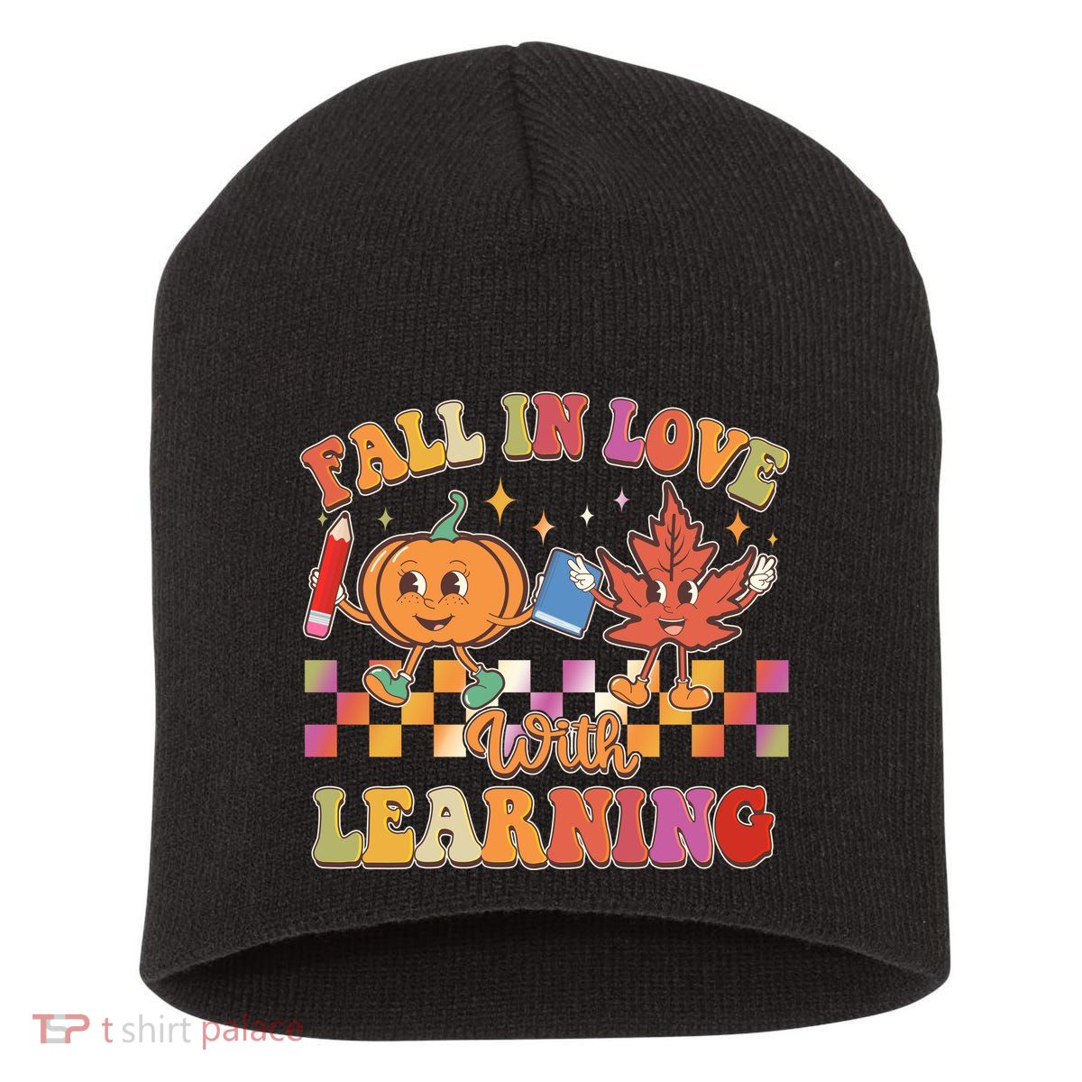 Retro Vintage Fall In Love With Learning Short Acrylic Beanie