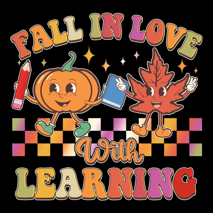 Retro Vintage Fall In Love With Learning Kids T-Shirt