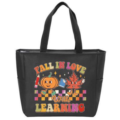 Retro Vintage Fall In Love With Learning Zip Tote Bag
