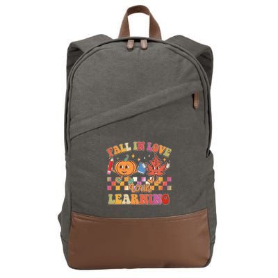 Retro Vintage Fall In Love With Learning Cotton Canvas Backpack