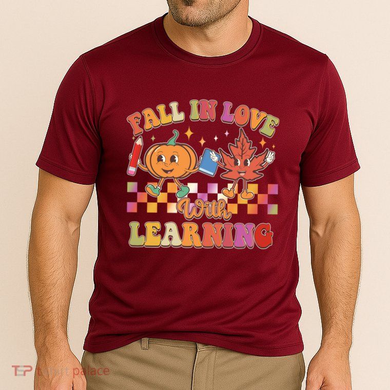 Retro Vintage Fall In Love With Learning Cooling Performance Crew T-Shirt