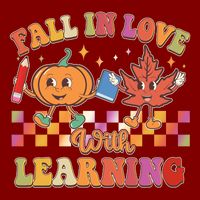 Retro Vintage Fall In Love With Learning T-Shirt