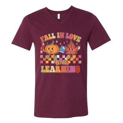 Retro Vintage Fall In Love With Learning V-Neck T-Shirt