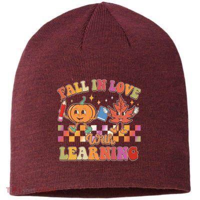 Retro Vintage Fall In Love With Learning Sustainable Beanie