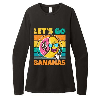 Retro Vintage Funny Banana Meme Let Go Banana Peace Bananas Womens CVC Long Sleeve Shirt