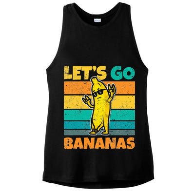 Retro Vintage Funny Banana Meme Let Go Banana Rocker Bananas Ladies PosiCharge Tri-Blend Wicking Tank