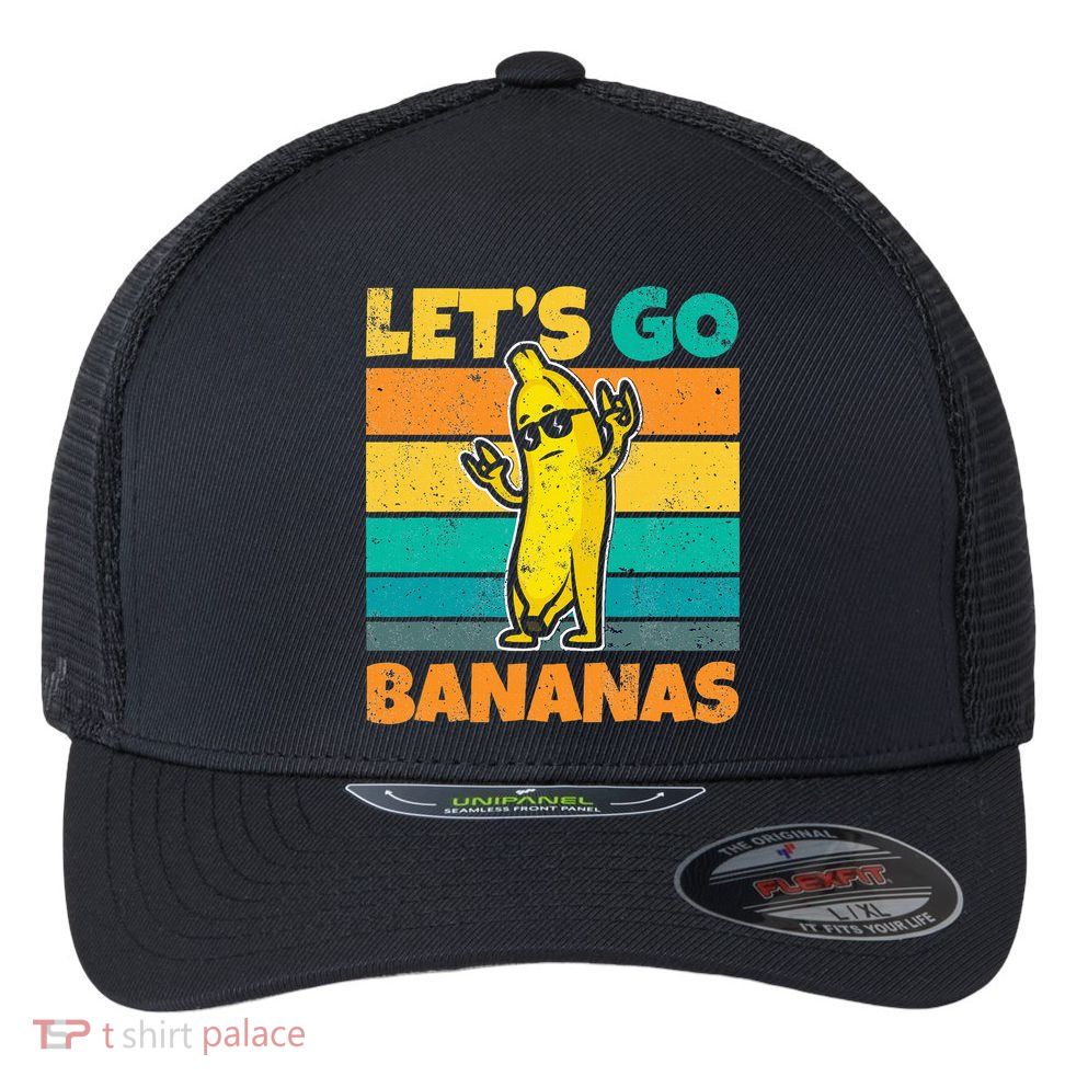 Retro Vintage Funny Banana Meme Let Go Banana Rocker Bananas Flexfit Unipanel Trucker Cap