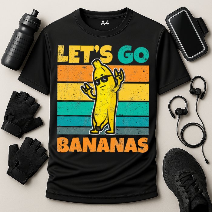 Retro Vintage Funny Banana Meme Let Go Banana Rocker Bananas Performance Shirt