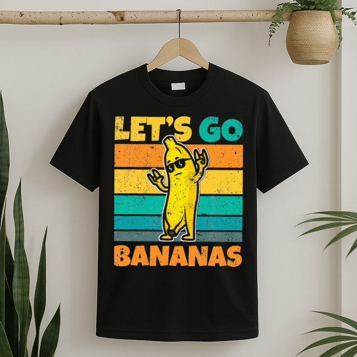Retro Vintage Funny Banana Meme Let Go Banana Rocker Bananas T-Shirt