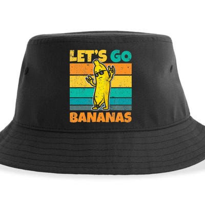 Retro Vintage Funny Banana Meme Let Go Banana Rocker Bananas Sustainable Bucket Hat