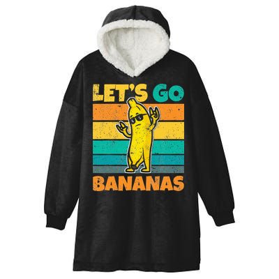Retro Vintage Funny Banana Meme Let Go Banana Rocker Bananas Hooded Wearable Blanket