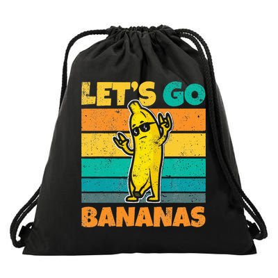 Retro Vintage Funny Banana Meme Let Go Banana Rocker Bananas Drawstring Bag