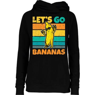 Retro Vintage Funny Banana Meme Let Go Banana Rocker Bananas Womens Funnel Neck Pullover Hood