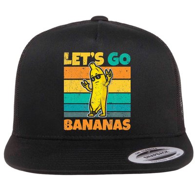 Retro Vintage Funny Banana Meme Let Go Banana Rocker Bananas Flatbill Hat