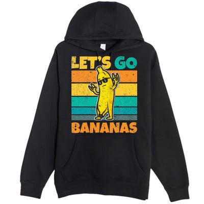 Retro Vintage Funny Banana Meme Let Go Banana Rocker Bananas Premium Pullover Hoodie