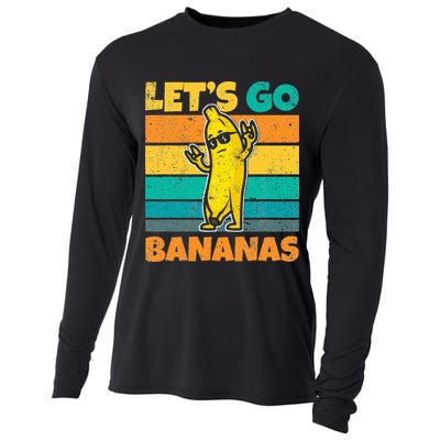 Retro Vintage Funny Banana Meme Let Go Banana Rocker Bananas Cooling Performance Long Sleeve Crew