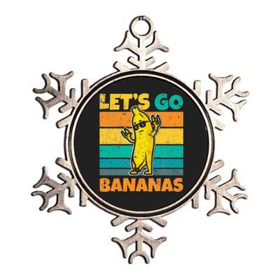 Retro Vintage Funny Banana Meme Let Go Banana Rocker Bananas Metallic Star Ornament