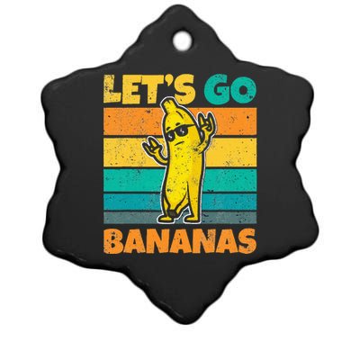 Retro Vintage Funny Banana Meme Let Go Banana Rocker Bananas Ceramic Star Ornament