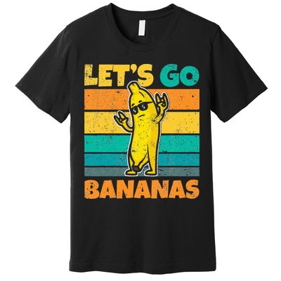 Retro Vintage Funny Banana Meme Let Go Banana Rocker Bananas Premium T-Shirt