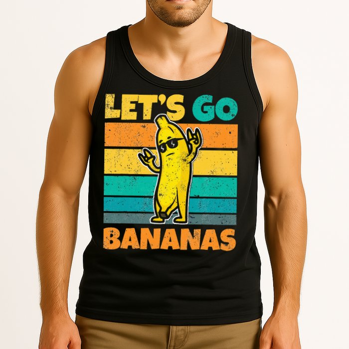 Retro Vintage Funny Banana Meme Let Go Banana Rocker Bananas Tank Top