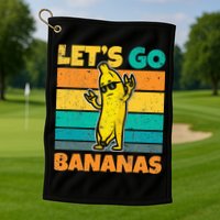 Retro Vintage Funny Banana Meme Let Go Banana Rocker Bananas Golf Towel