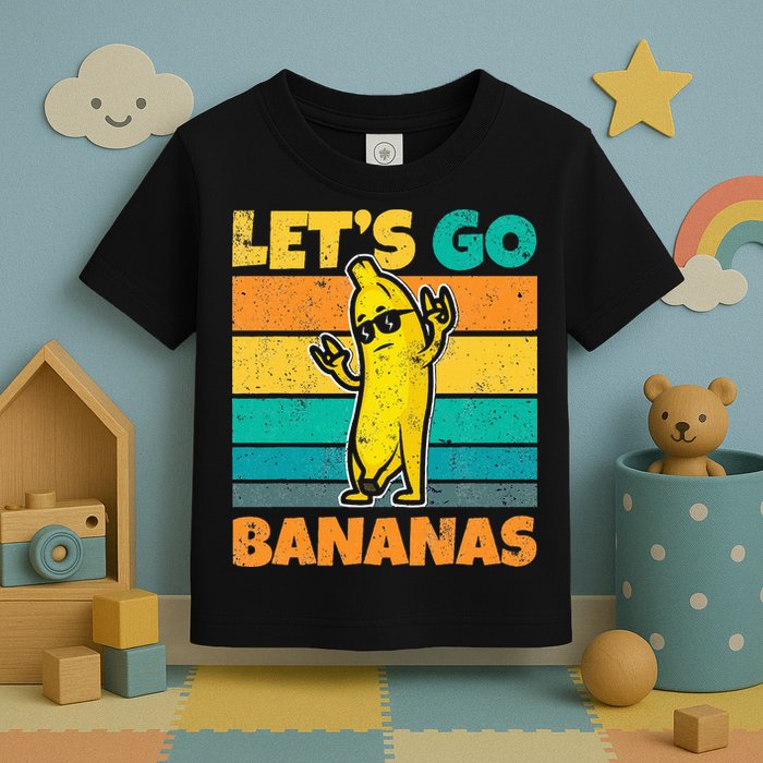 Retro Vintage Funny Banana Meme Let Go Banana Rocker Bananas Toddler T-Shirt