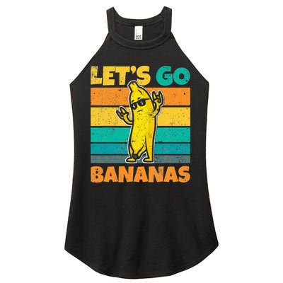 Retro Vintage Funny Banana Meme Let Go Banana Rocker Bananas Women's Perfect Tri Rocker Tank