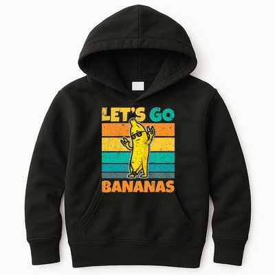 Retro Vintage Funny Banana Meme Let Go Banana Rocker Bananas Kids Hoodie