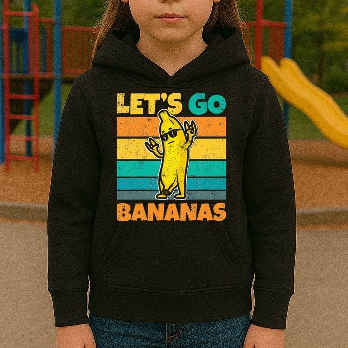 Retro Vintage Funny Banana Meme Let Go Banana Rocker Bananas Kids Hoodie
