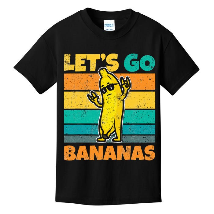 Retro Vintage Funny Banana Meme Let Go Banana Rocker Bananas Kids T-Shirt