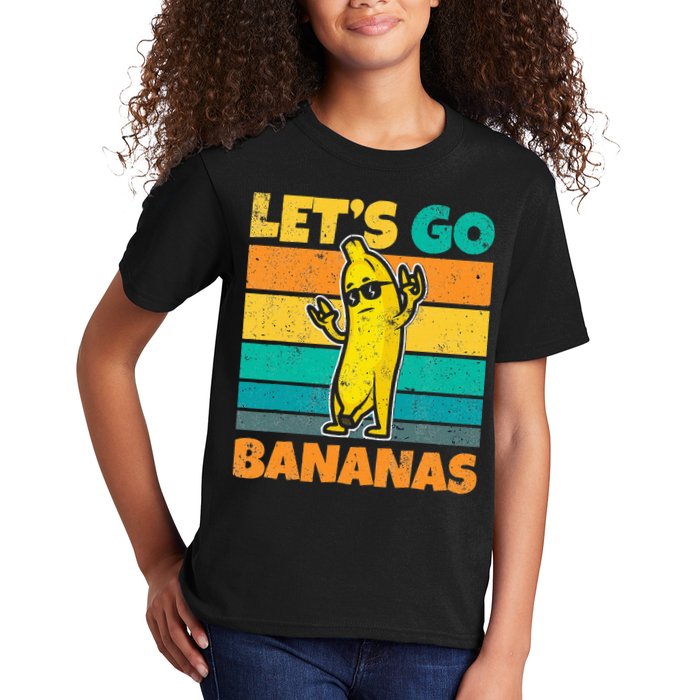 Retro Vintage Funny Banana Meme Let Go Banana Rocker Bananas Kids T-Shirt